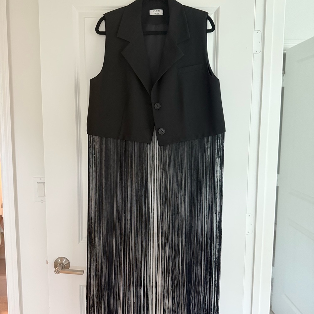 Black Fringe Vest by Acler